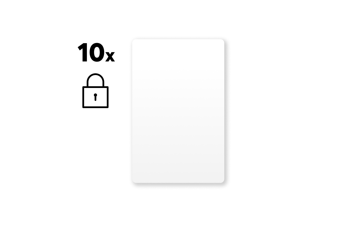 Verschlüsselte NFC Smart Cards Weiss Set - 10 Stück