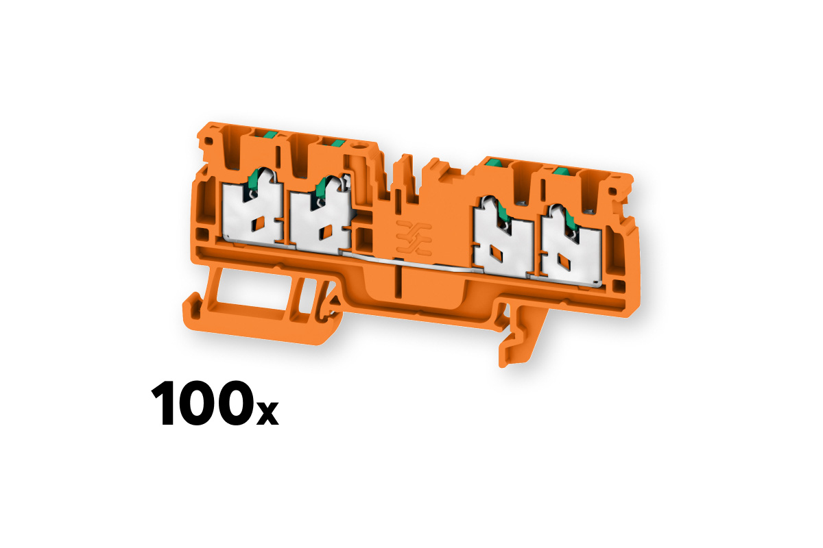 Weidmüller Feed-through Terminal Block S4C 2.5 Orange (100 pcs.)