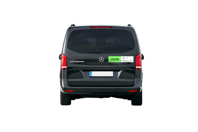 Autoaufkleber Logo mit Halo und Grüner Fläche Rechteckig