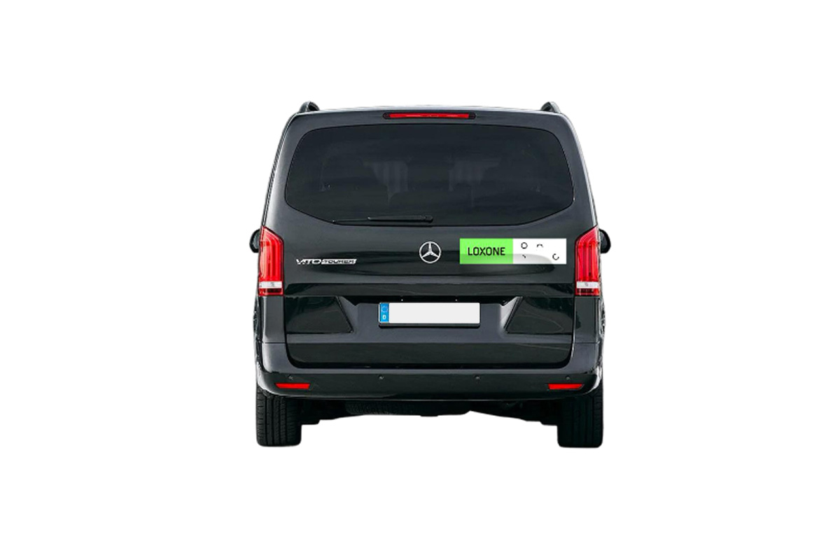 Autoaufkleber Logo mit Halo und Grüner Fläche Rechteckig