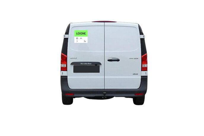 Autoaufkleber Logo mit Halo und Grüner Fläche Quadratisch