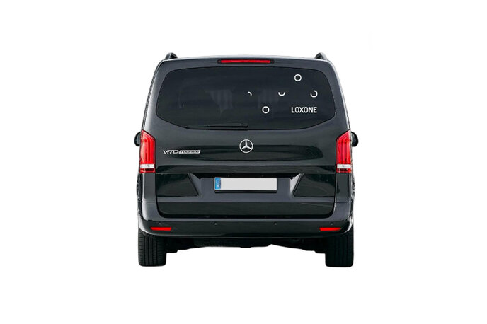 Autoaufkleber Logo mit Halo in Weiß