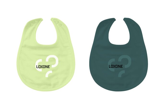 Baby Bib Set white/green (2pcs)