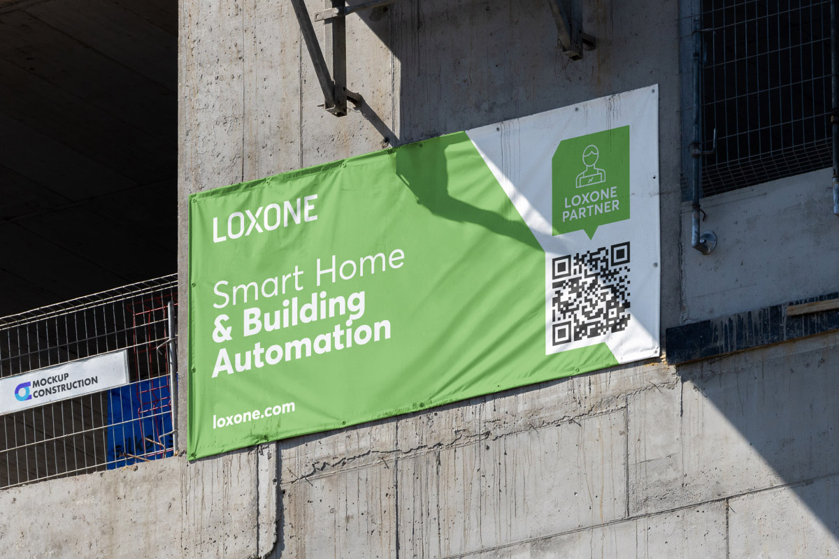Bauzaunbanner mit QR-Code