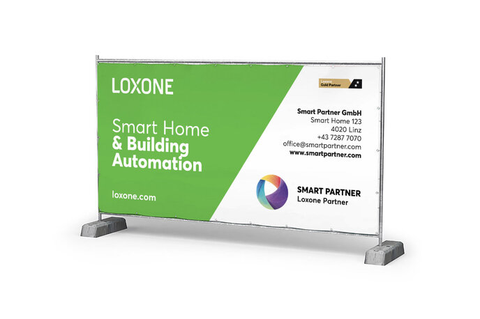 Bauzaunbanner mit Firmenlogo