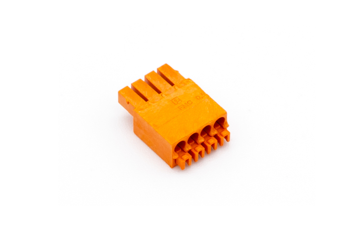 Borne push-in naranja de 4 pines