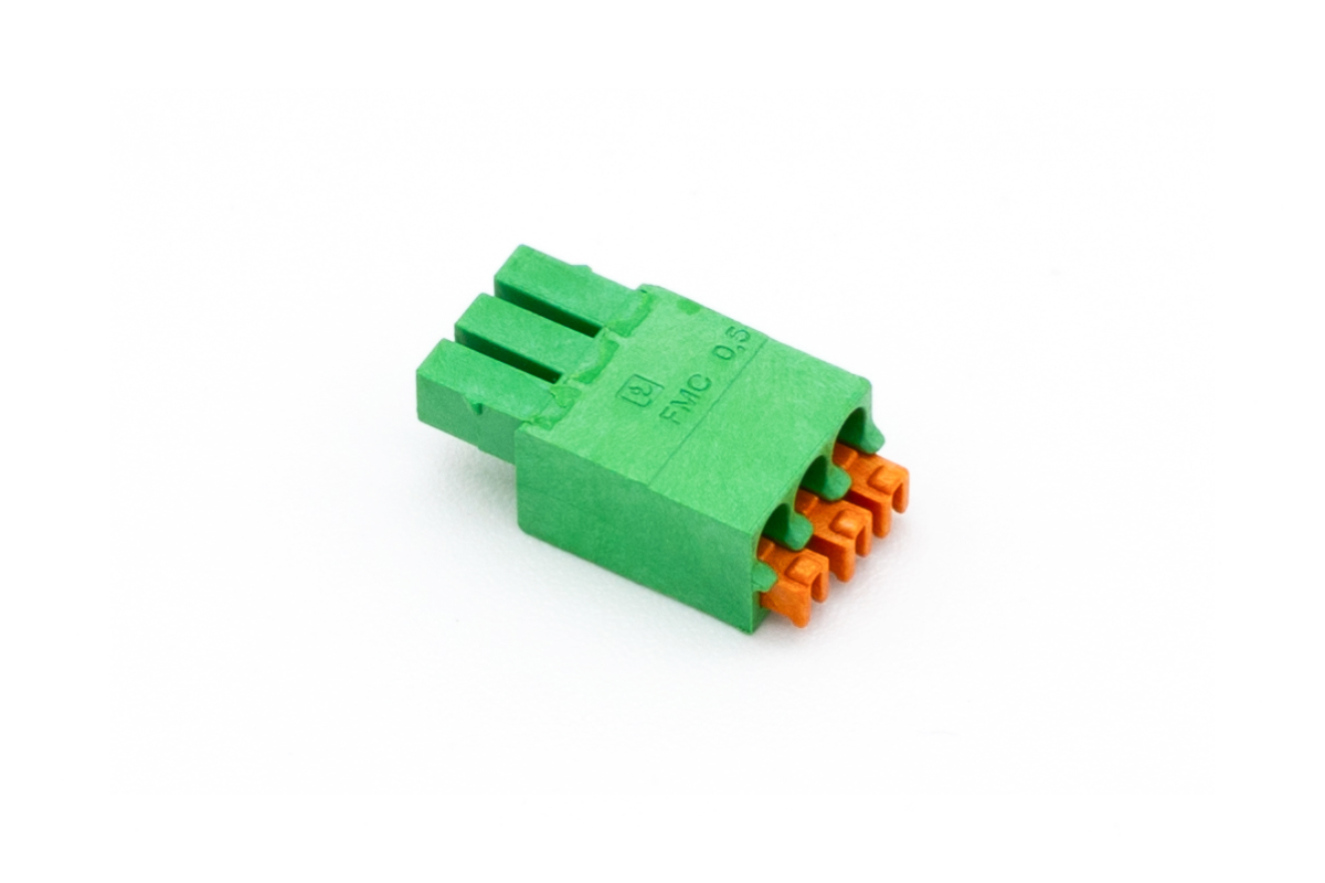 Push Plug-In Terminal Green 3-Pin
